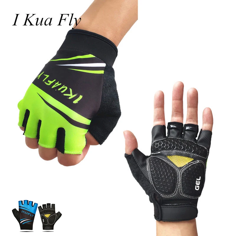

I Kua Fly Half Finger Cycling Gloves Men PUV Leather Sport Gloves MTB Mountain Bicycle Bike Riding Gloves Guantes Ciclismo 4