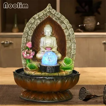 

Resin Water Fountains Feng Shui wheel LED Light Ball Home Office Tabletop Water Fountain Figurines Decoration