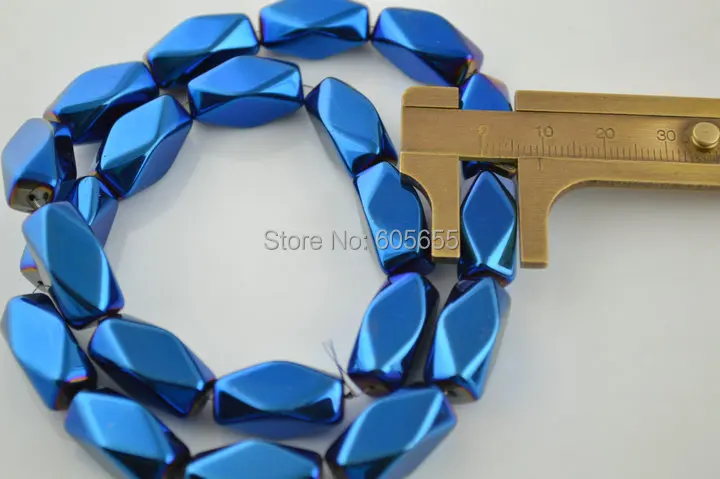 

10x20mm Royal Blue color Hematite Square Tube Rectangle Beads