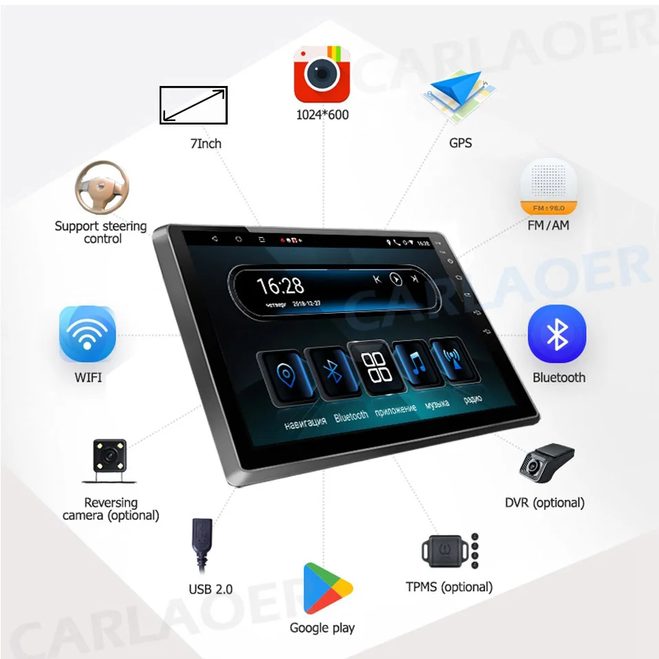 Excellent Car Android 8.1 4G RAM 2 Din radio Multimedia Video Player Universal auto Stereo GPS IPS screen For Nissan Hyundai Kia toyata VW 0