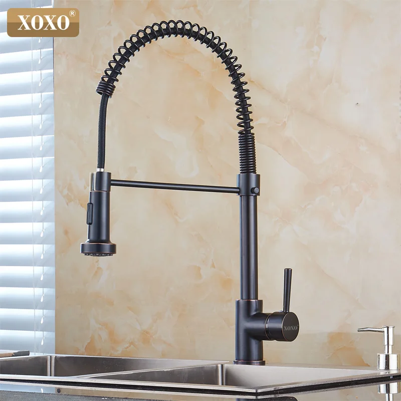  Black Oil Rubbed Kitchen Faucets Pull Out Kitchen Sink Faucet Antique Brass Mixer Single Handle Wat - 32868365292