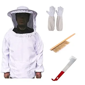 

Beekeeping Equipment Tool Suit Breathable Jacket Long Sleeve Gloves Honeycomb Bee Brush Hook Hive Honey comb Set