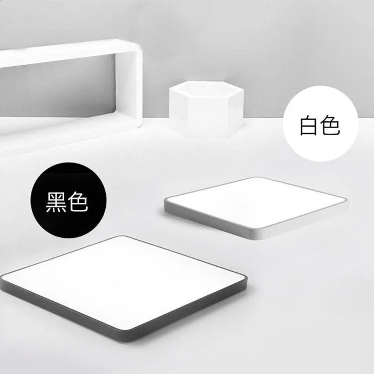 Lâmpadas de Ferro Luzes de Teto para Sala de Estar Ultra-fino Prático Levou Teto Quadrado Redondo Preto - Branco Quarto Iluminação Interior 5 cm 9 de Ferro Quadrado Redondo Preto branco Luzes