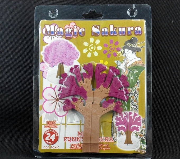 crescer papel japonês sakura árvore magicamente crescente