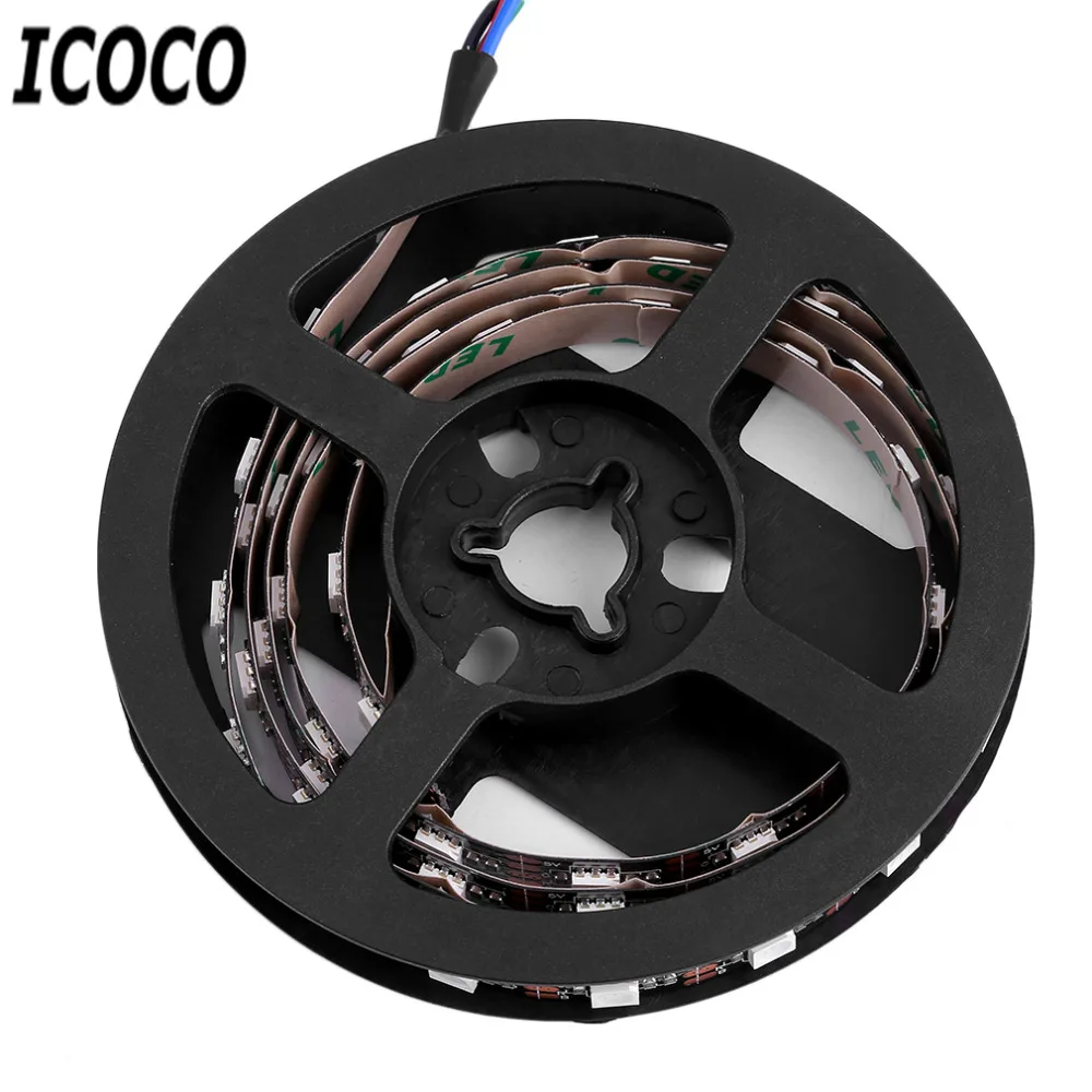 ICOCO Новый 1 м/2 м/3 м/4 м низкое энергопотребление 5050 RGB USB Светодиодная лента