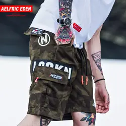 Aelfric Eden мужские шорты Карго Хип Хоп Лето Уличная Письмо печати камуфляж 2019 Новая мода по колено короткие джоггеры