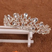 A40 элегантный благородный Кристалл Стразы Корона лист Свадебная вечеринка невесты Тиара повязка на голову