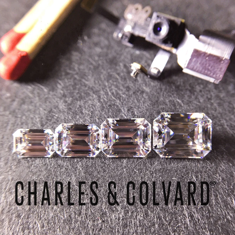 Сертифицированный Charles Colvard Forever One камень муассант 3CT Emerald Cut VVS D E F бесцветный