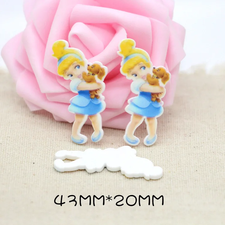 10pcs/lot flat back planar resin princess cartoon DIY resin cabochons accessories for diy mobile phone case headband - Цвет: Черный никель