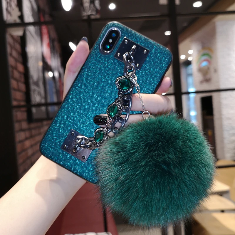Diamond chain bracelet case for iPhone X XR XS MAX 6 6S 7 8 Plus prime furry pompom cover
Diamond chain bracelet case for iPhone X XR XS MAX 6 6S 7 8 Plus prime furry pompom cover