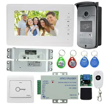 Alta Calidad 7 ”Color Con Cable Video de La Puerta Teléfono Intercom Timbre de La Cámara Con Eléctrico Pestillo de la Cerradura Para El Apartamento Envío Gratis