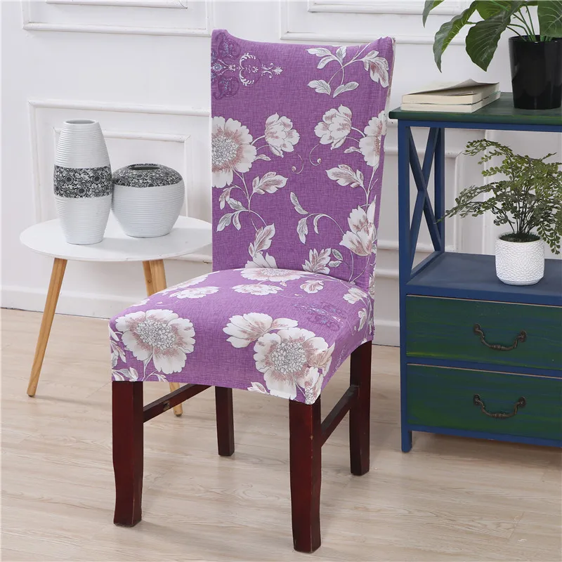 Эластичные чехлы на кресла с цветочным принтом из спандекса для свадьбы, столовой, офиса, банкета, стула - Цвет: colour24