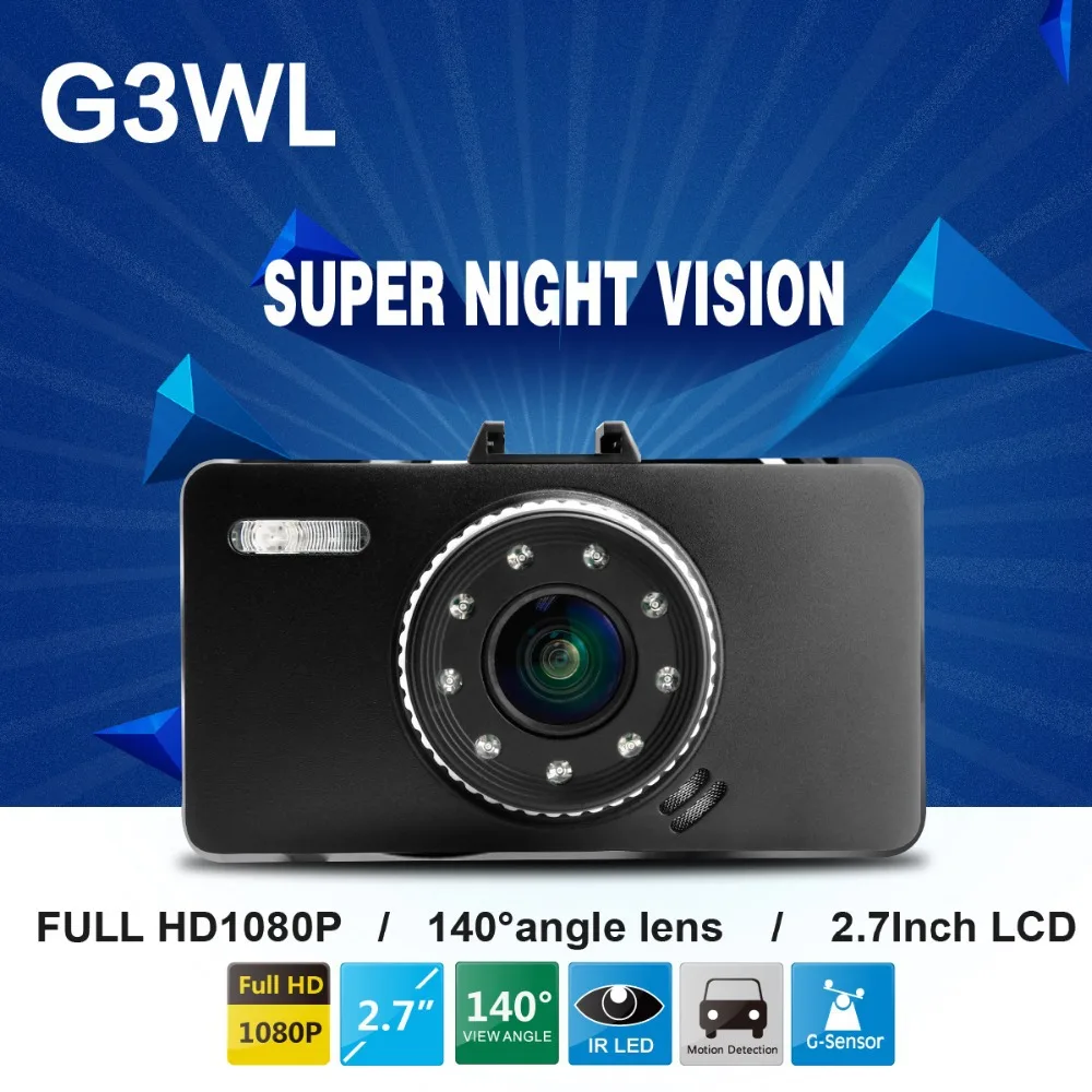 Car DVR G3W Full HD 1080P Recorder Camcorder Vehicle Camera with G Sensor HDMI 2.7inch LCD Video