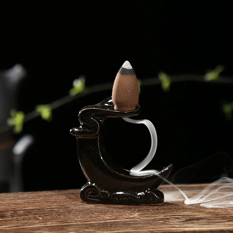 Smoke Backflow Incense Burner Tower Incense Censer Ceramic Creative