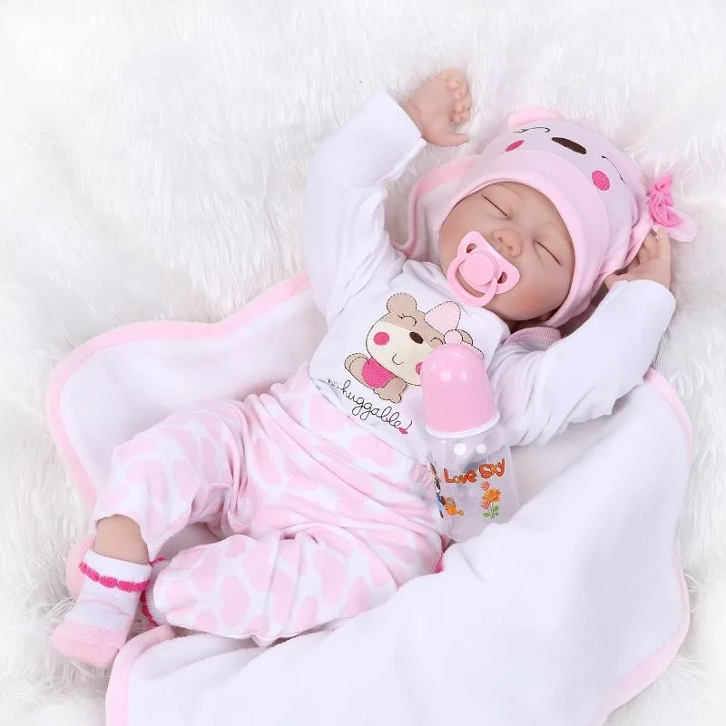 

baby bonecas children brinquedos menina 22 Inch 55cm silicone reborn dolls babies real sleeping reborn