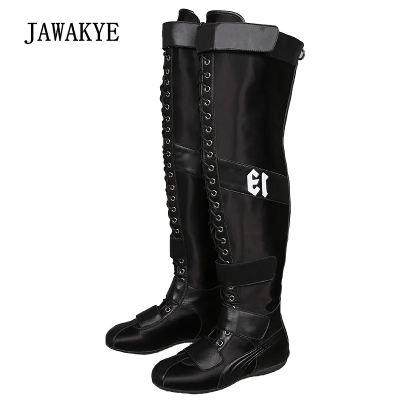 

2018 Cool Real Leather Over The Knee Boots Women Round Toe Back Zipper Flat Boots Woman Fashion Casual Long Boots