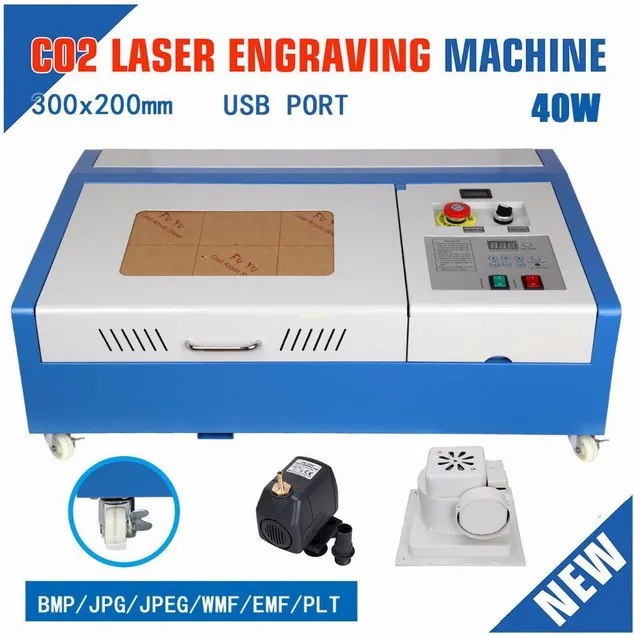

40w laser engraving machine Digital panel with emergency stop button
