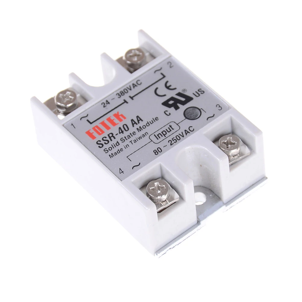 

80-250VAC TO 24-380VAC SSR-40AA 40A AC Control Actually H Relay Solid State Resistance Regulator Solid State Relay