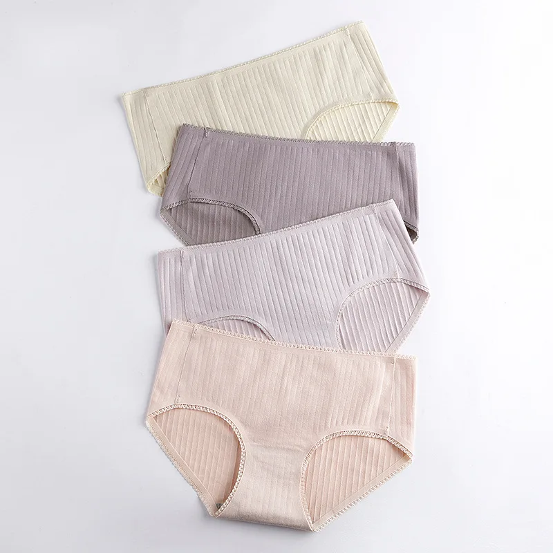 

Cotton Panties For Women Seamless Briefs Underwear Healthy Underpants Solid Mid-Waist Female Intimates XXL 3pcs/lot #D