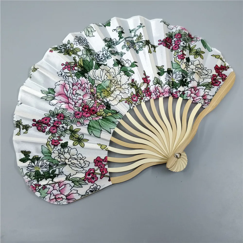 10 шт Персонализированные вишневые цветы дизайн круглая скатерть складной ручной вентилятор с подарочной сумкой свадебные подарки для гостей