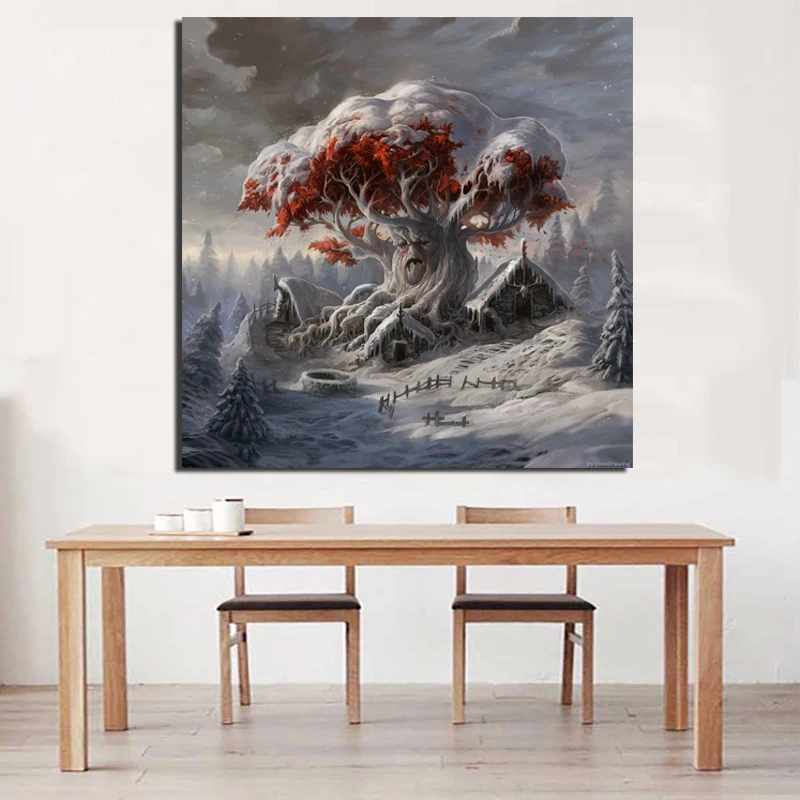 

White Tree Game Of Thrones Wall Art Canvas Painting Posters Prints Modern Painting Wall Pictures For Living Room Home Decoration