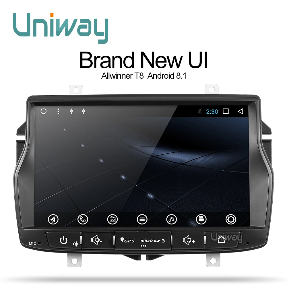 Best uniway ALD8071 android 8.1  car dvd for Lada Vesta with one din car radio gps navigation Audio multimedia IPS touch screen 1