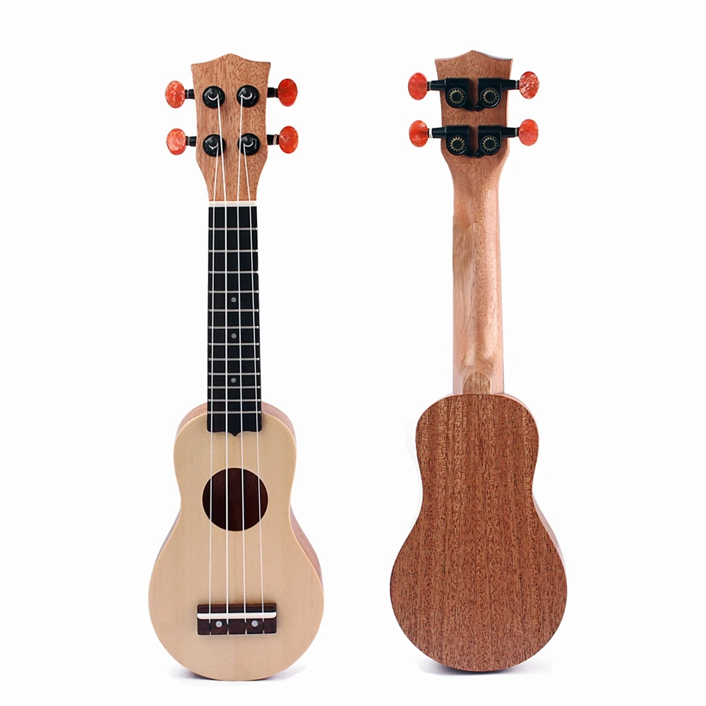 

17 Inch Mahogany Body Ukuleles Spruce Solid Mini Travel Guitar Sealed Machine Head With Carry Bag Top Sale High Quality