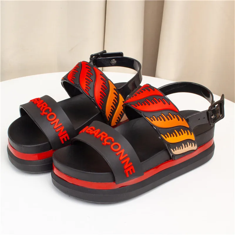 

Melissa shoes woman sandals 2019 summer Women's Fashion Casual Summer Sport Sandals Thick Platform Med Heel Shoes