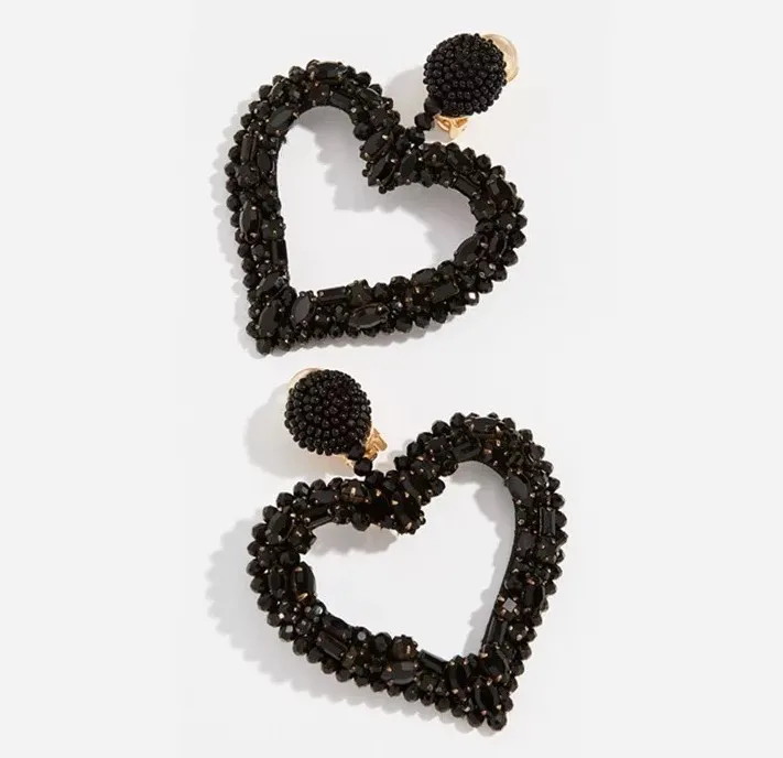 

Mujer Moda orecchini Big heart Charm paved earrings hyperbole Exaggerated maiden style girls female party Studs ears