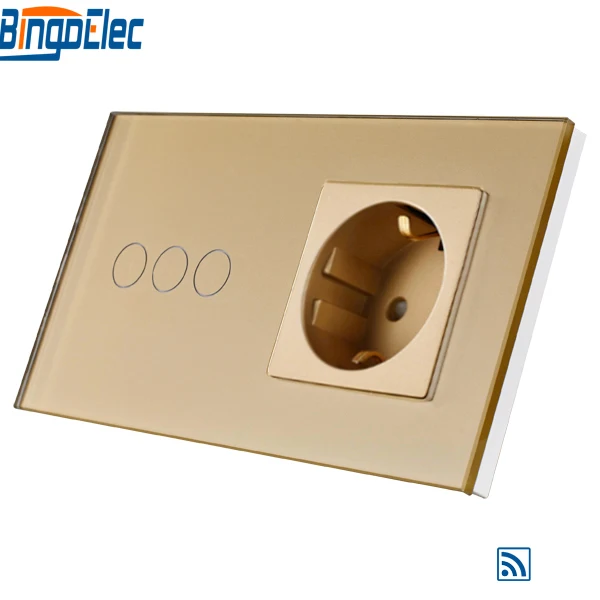 Interruptores e Relés e tomada alemanha Características : 3g 1way Remote + Germany Socket