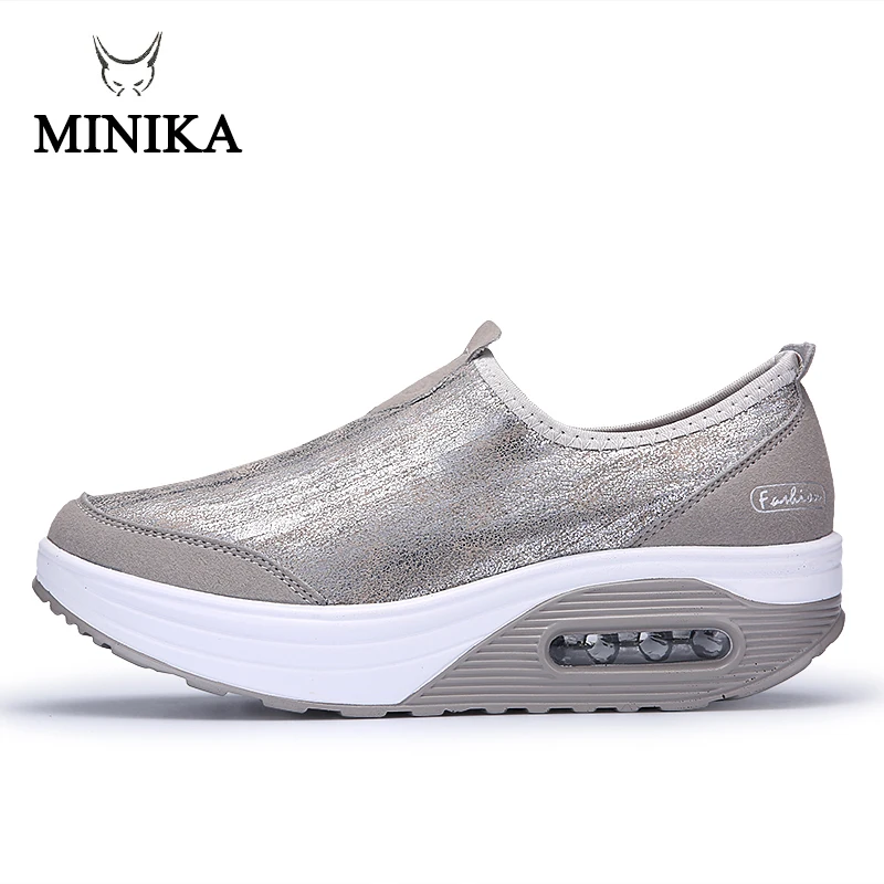 

Femme 2017 Toning Shoes Woman Swing Feminino Slip on Weige Women Shoes Jumping Black White Slimming Platform Shoes Size 41