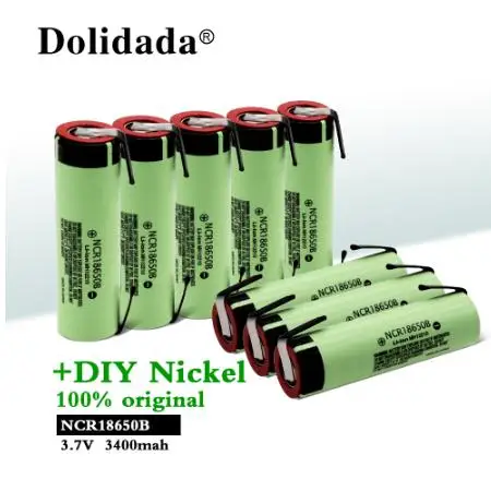 

2019 New 8pcs 100% original 18650 battery 3400mah 3.7v rechargeable battery for panasonic NCR18650B lithium battery +DIY nicke