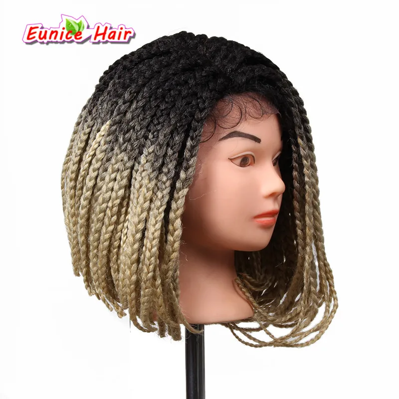 5 Colors Available Beauty 14 16inch Box Braid Bob Wig with Baby Hair