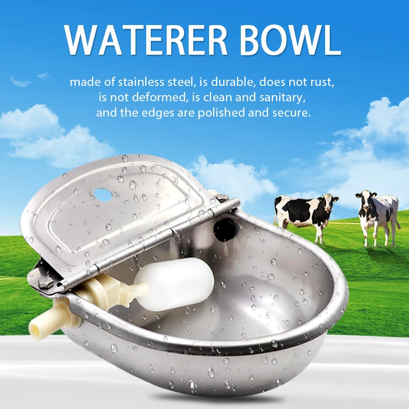 2500ML Cattle Horse Dog Waterer Automatic Drinker Bowls Stainless Steel Drinking Bowl Float Outlet For Farm Animal Feeding | Дом и сад