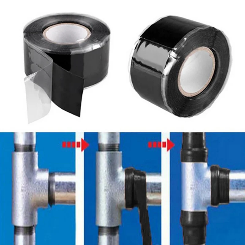 

Waterproof Black Silicone Repair Tape 1.5/3M Universal Bonding Home Water Pipe Repair Tape Tools Strong Pipeline Seal Repair Tap
