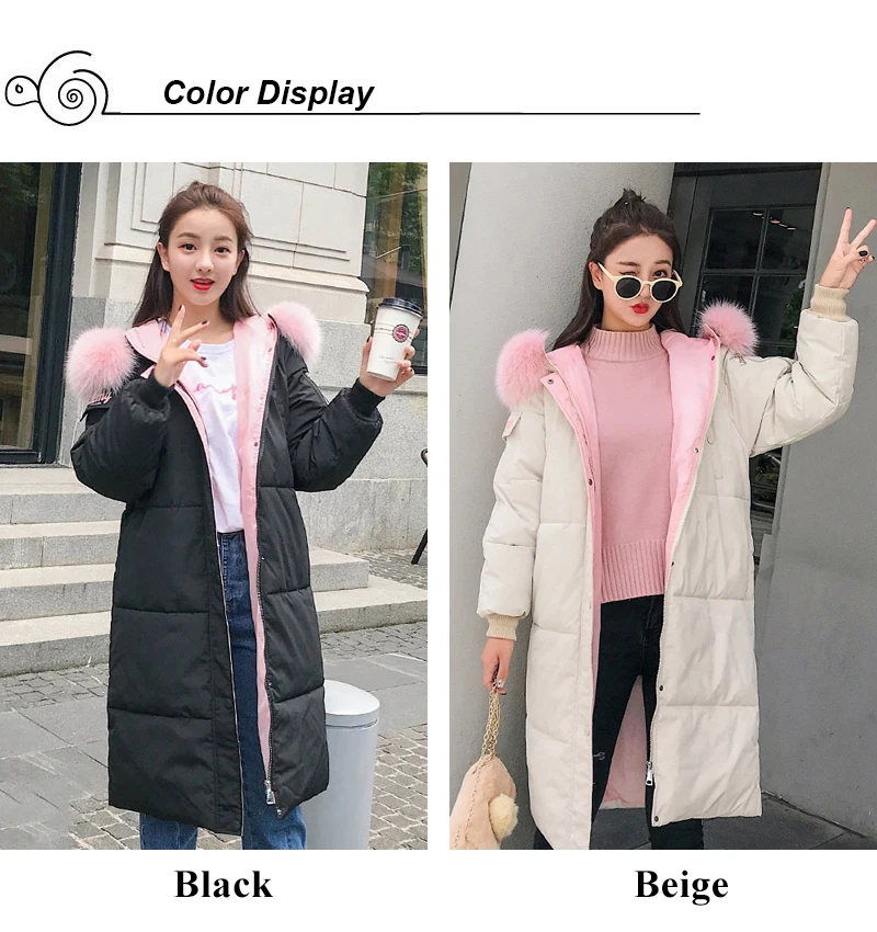 New Design Women Winter Jacket Cotton Padded Long Warm Thicken Female Parka Coat Outwear