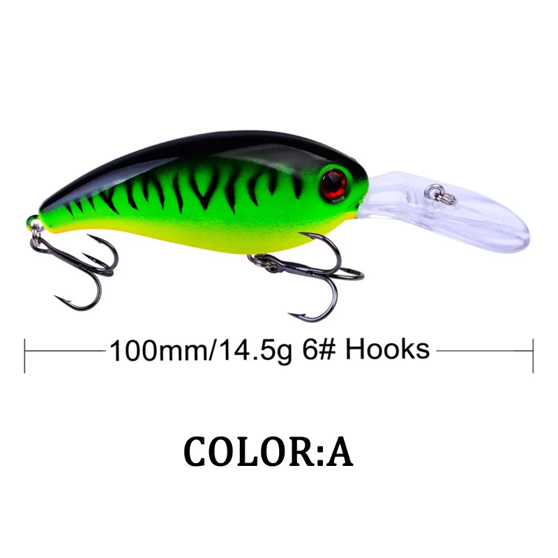 KMRESA 1 шт. Crankbait 10 см 14 5 г Рыбалка качающийся искусственный Crank Bait Бас Приманка Щука