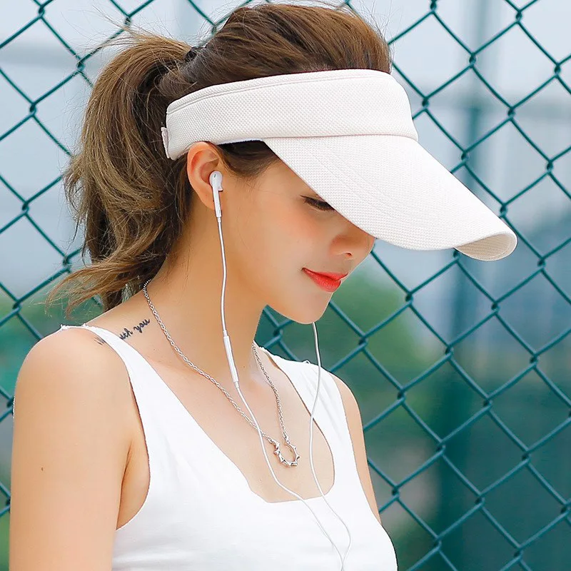 

Men Women Sun Protective Hat Empty Top Widen Brim Simple Breathable Sunshade Cap FDC99
