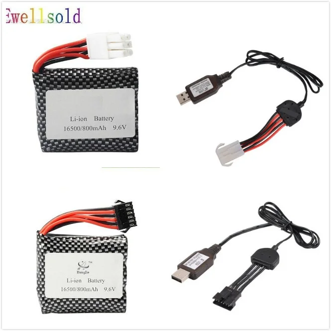 

Ewellsold 9.6V 800mAh Li-ion Battery /usb changer for S911 S912 9115 9116 2.4G high speed RC truck RC car