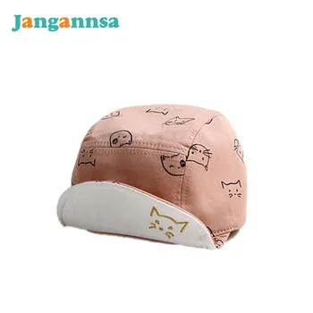 

Cat Print Baby Caps For Girls Cotton Solid Baby Headgear Hat Cartoon Baby Boys Sun Hat Spring Summer Baseball Cap Boys Clothing