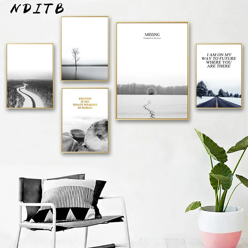 

Scandinavian Decoration Landscape Forest Canvas Wall Art Poster Nordic Style Print Painting Nature Decorative Picture Home Decor