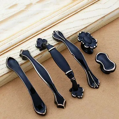 European black wardrobe cupboard door handle American cabinet drawer wine home improvement hardware | Мебель