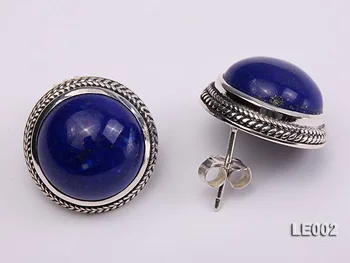 

New Arriver Perfect Lapis Jewellery 16MM Blue Color Lapis S925 Sterling Silver Earrings Charming Women Birthday Gift