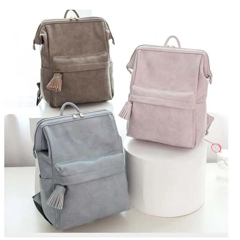  Leather Mummy bag backpack multi-function large capacity fashion Mummy backpack casual diaper bag b