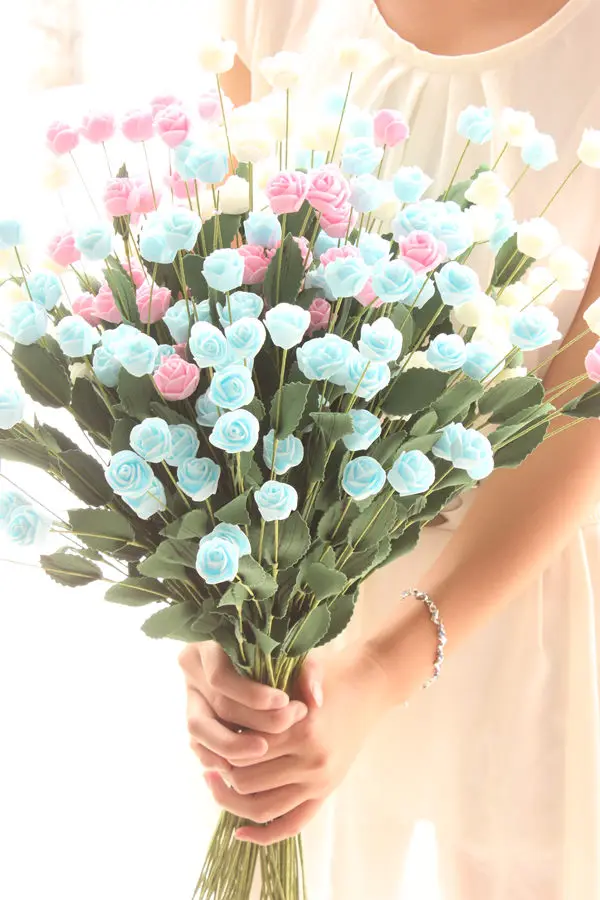 Zakka , sponge flowers artificial flower artificial flower bride holding flowersin Artificial