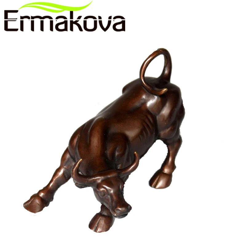 ERMAKOVA фигурка быка из латуни настенная уличная Статуэтка зарядка стоковый рынок