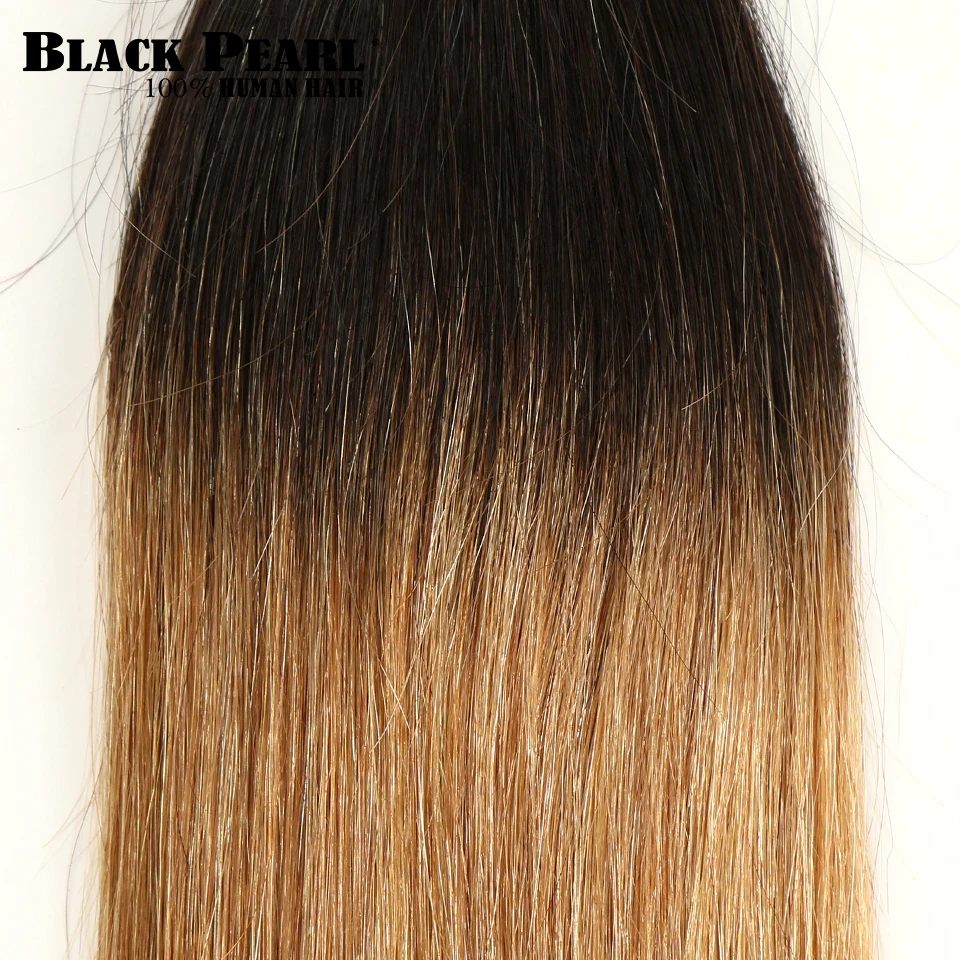 Черный жемчуг прямое, Омбре человеческие волосы пучки 2 тона перуанские пучки волос цвет t1b/27 не Реми пучки волос "омбре" наращивание