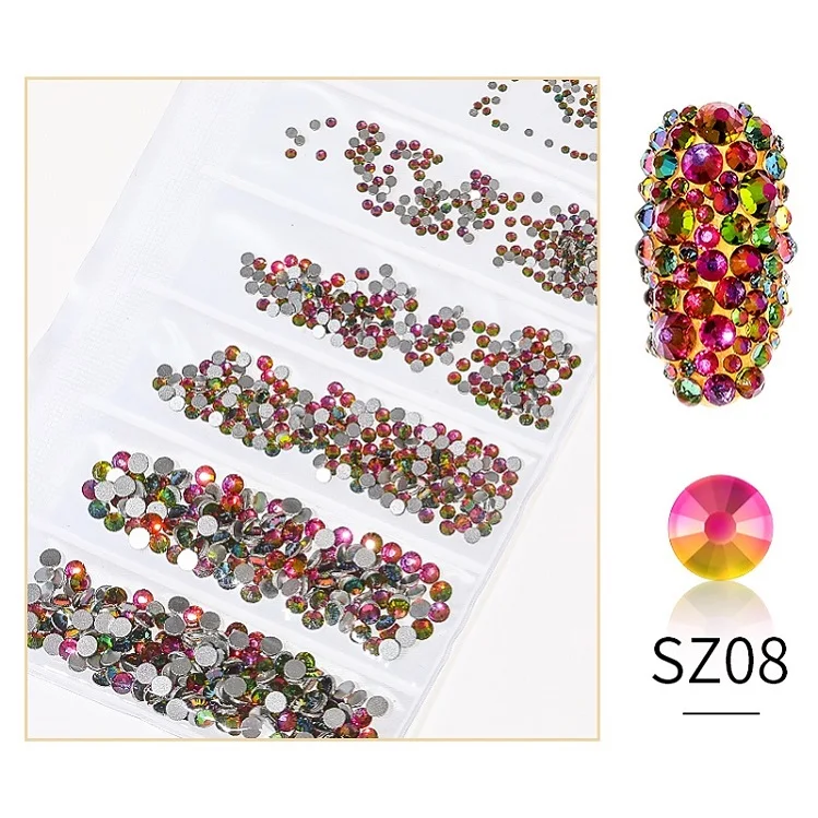 PinPai 1300 шт блестящие хрустальные стразы для дизайна ногтей, декоративные бриллианты для Типсы для маникюра, украшения для ногтей, аксессуары из камней - Цвет: No.8