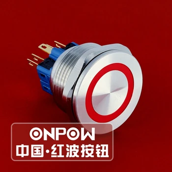 

ONPOW 28mm 3V,6V,12V,220V Ring LED Stainless steel 1NO1NC Momentary Metal Push Button switch (GQ28PF-11E/R/12V/S) CE, ROHS