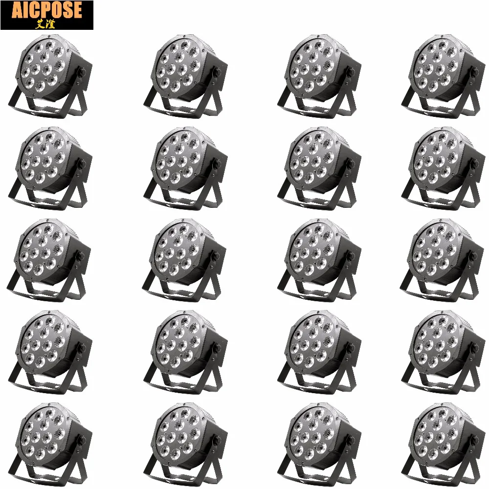 

20units 12*12w led lamp beads 12x12W led Par lights RGBW 4in1 flat par led dmx512 disco lights professional stage dj equipment